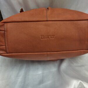 Born Millport satchel in a Saddle Brown Tan leather LARGE